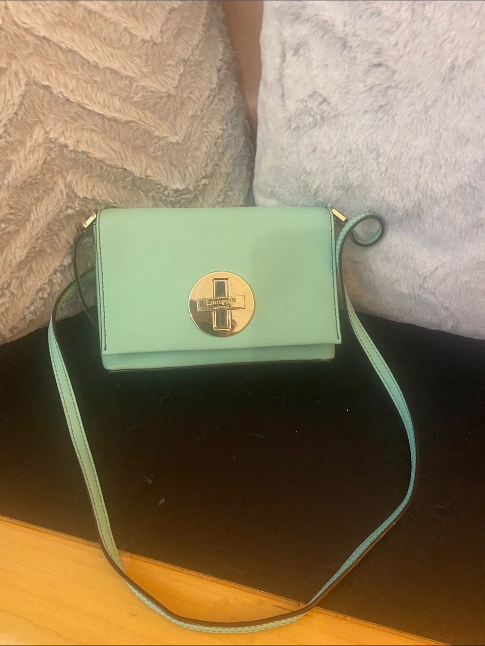 kate spade Mint Green Crossbody with Gold Turn-Lock Detail